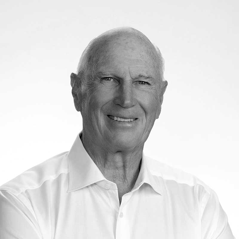 A black and white photo of the Founder and Chairman of LDK Ventures, Larry Kelley.