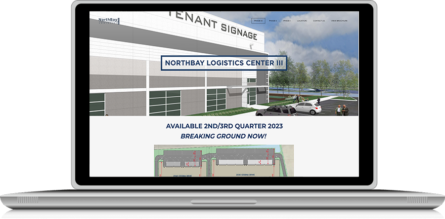 image of laptop displaying home page of northbay logistics center one