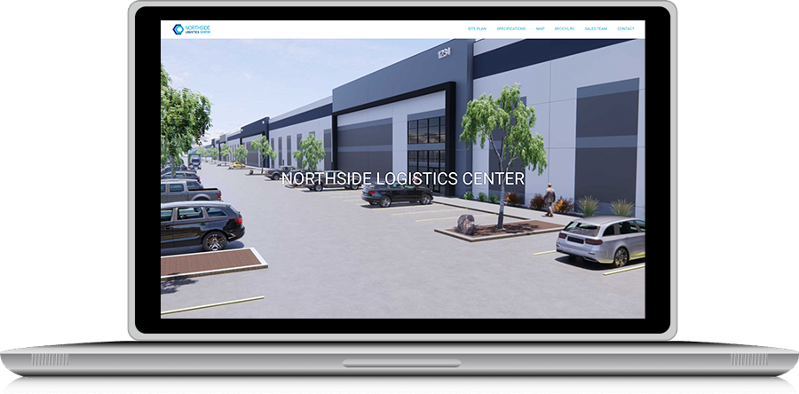 image of laptop displaying home page of northside logistics center